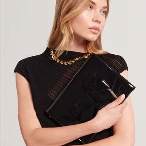 Ted Baker Black Patent Bow Wristlet
